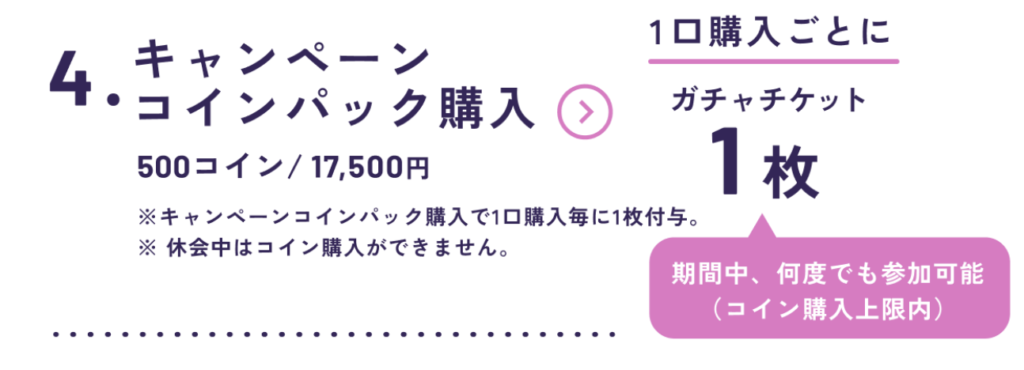 ④ キャンペーンコインパックを購入する