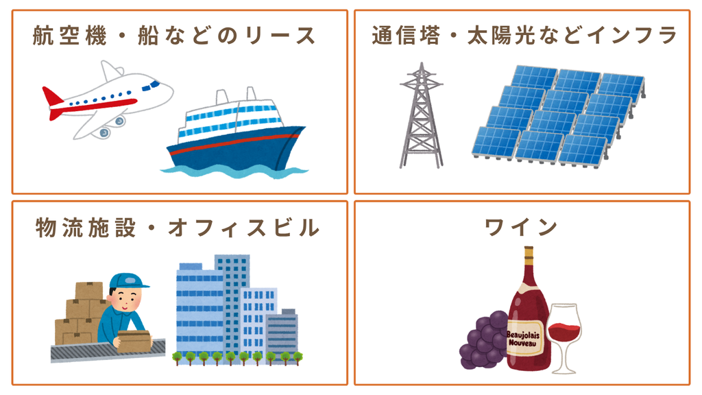 社会や生活に欠かせない資産の例