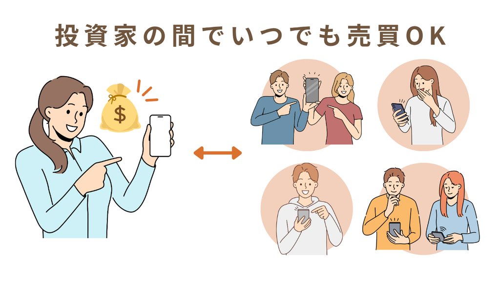 投資家の間でいつでも売買OK
